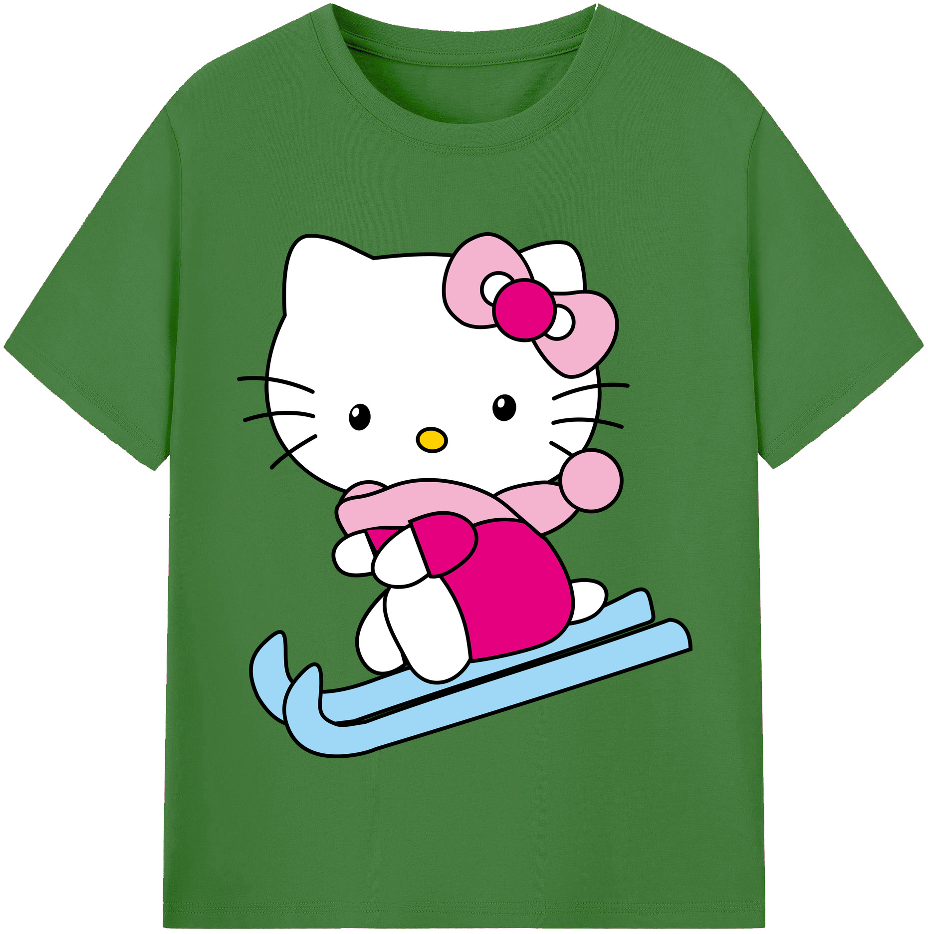 （画像用） Hello Kitty ハローキティ レディースカジュアルプリントTシャツ（綿100％）